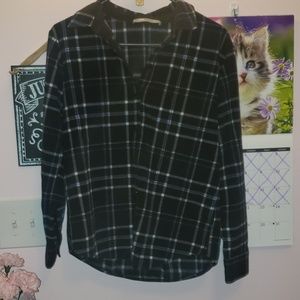Black and blue fleece flannel